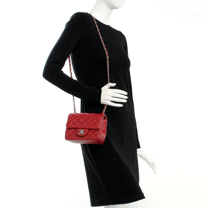 Chanel Caviar Quilted Mini Square Flap Dark Red 2 of 7