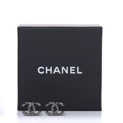 Chanel Crystal Mini CC Earrings Ruthenium 5 of 5