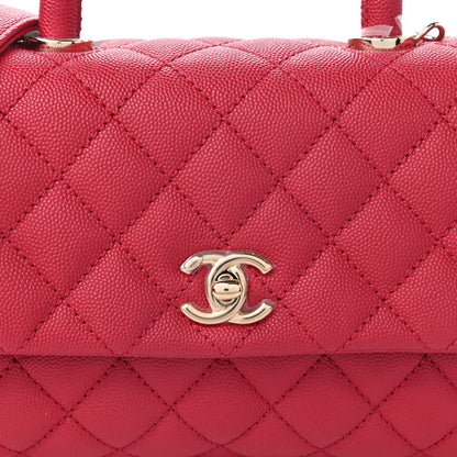 Chanel Caviar Quilted Mini Coco Handle Flap Dark Pink 10 of 10