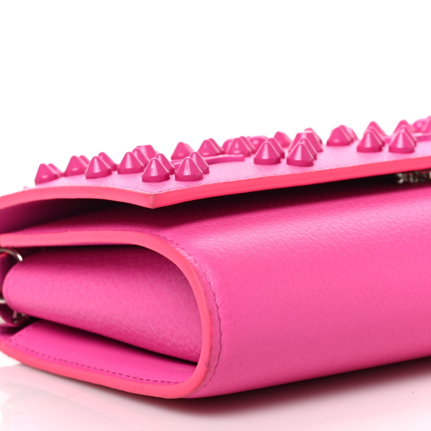 Christian Louboutin Grained Calfskin Spikes Loubinthesky Paloma Wallet On Chain Glam 7 of 9