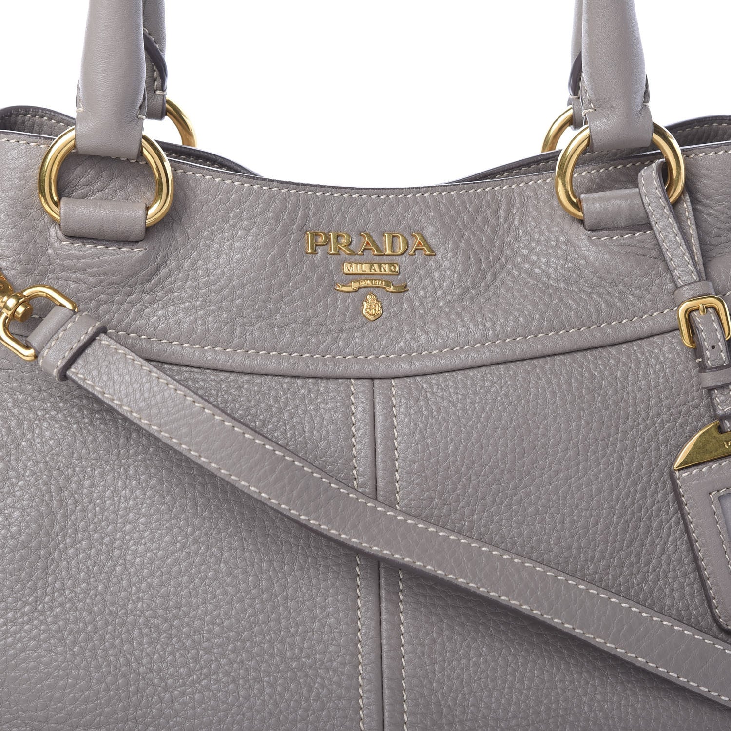 Prada Vitello Daino Shoulder Bag Argilla 7 of 9