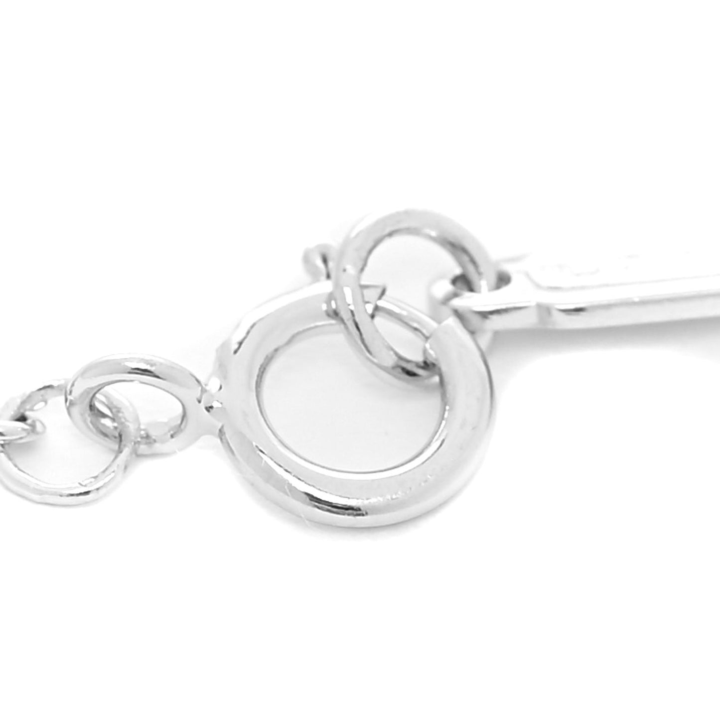18K White Gold Diamond Tag Chain Bracelet
