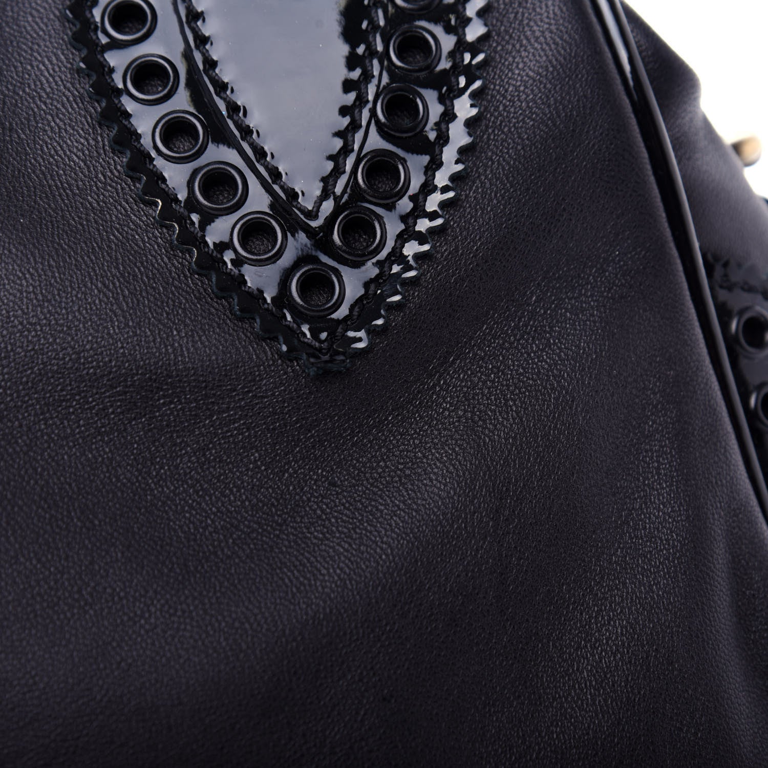 Fendi Nappa Patent Grommet Bag De Jour Black 11 of 11