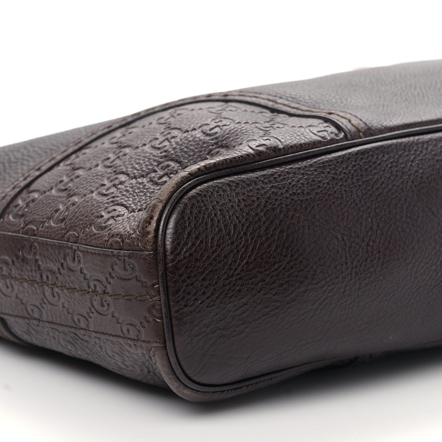 Gucci Calfskin Guccissima Trim Large Signoria Hobo Dark Brown 8 of 9