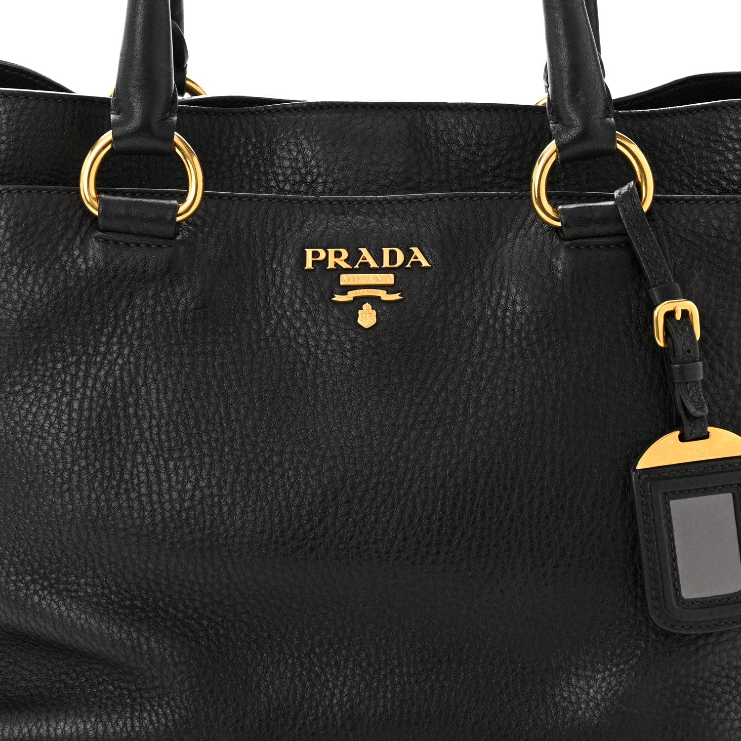 Prada Vitello Daino Tote Black 8 of 10