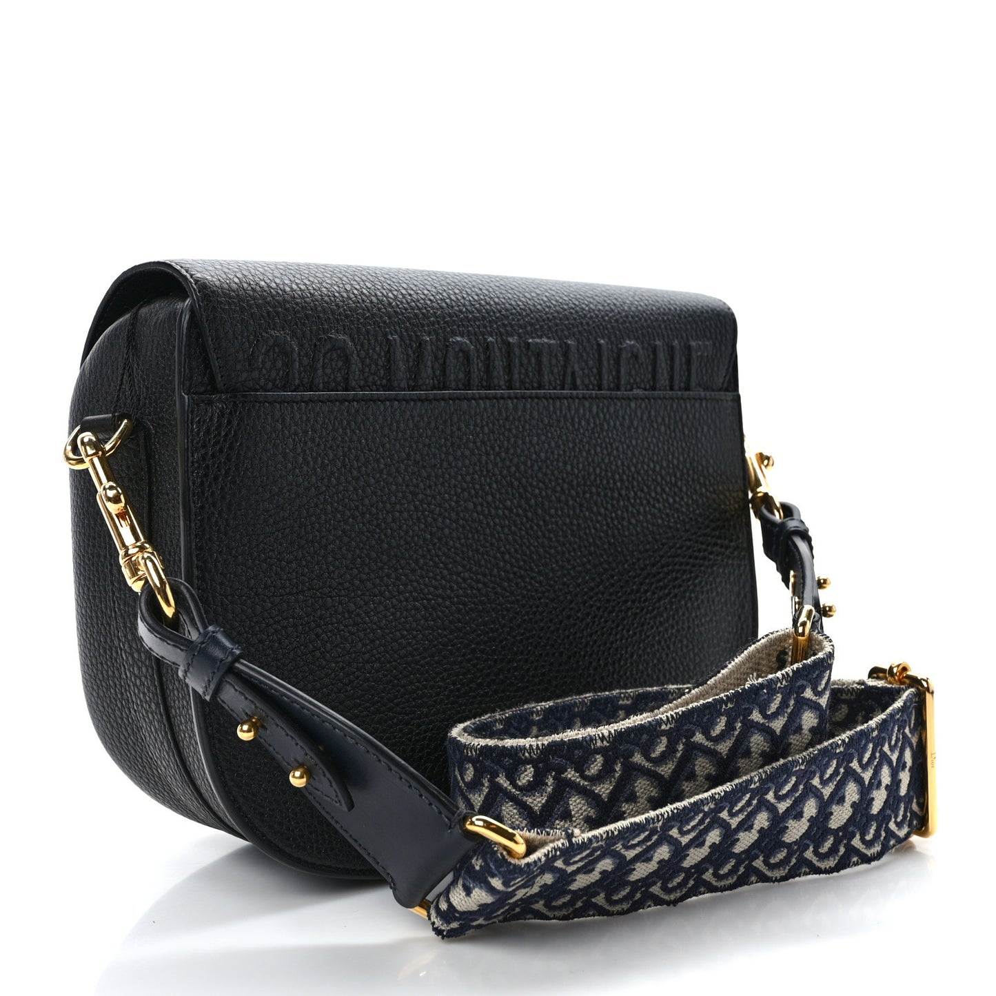 Grained Calfskin Large Bobby Flap Black