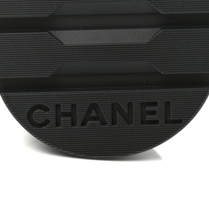 Chanel Shiny Lambskin Quilted Lace Up Combat Boots 39 Black 6 of 8