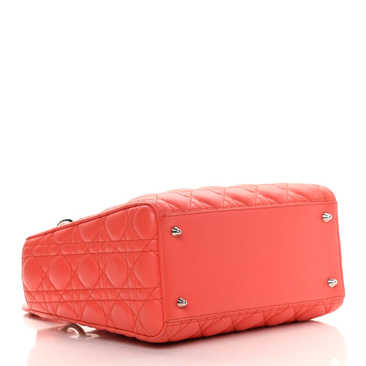 Lambskin Cannage Medium Lady Dior Coral