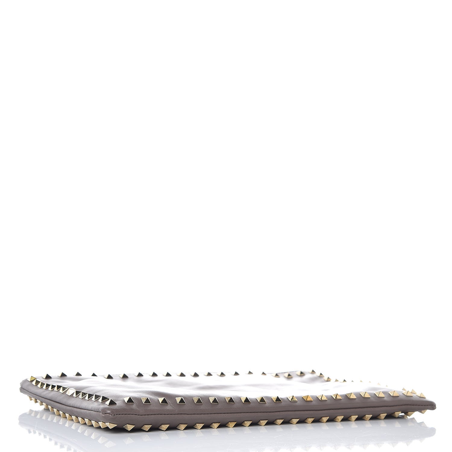 Valentino Garavani Vitello Large Rockstud Zip Wristlet Pouch Taupe 4 of 17