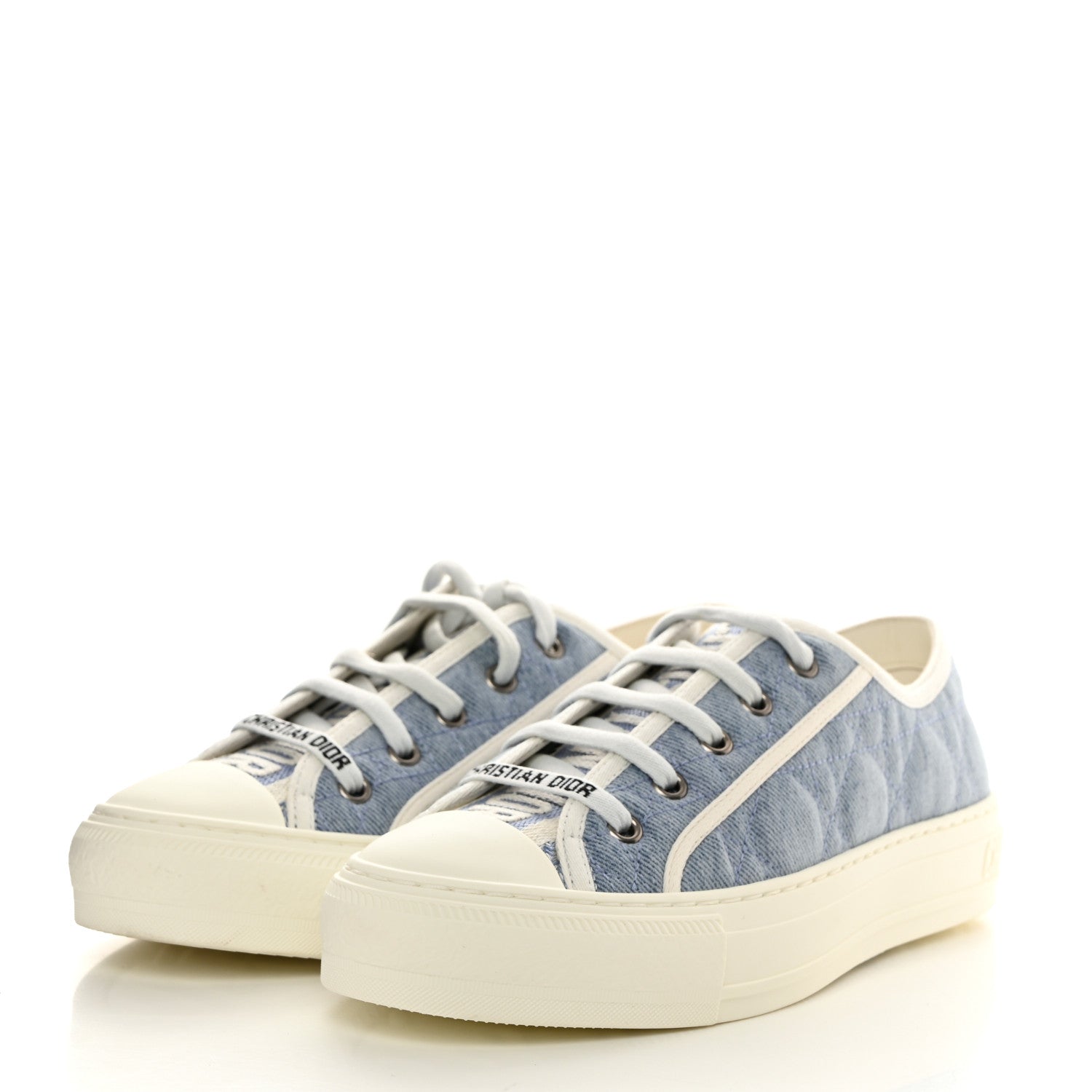 Christian Dior Denim Cannage Walk'N'Dior Low Top Sneakers 37 Dynamic Blue 3 of 8