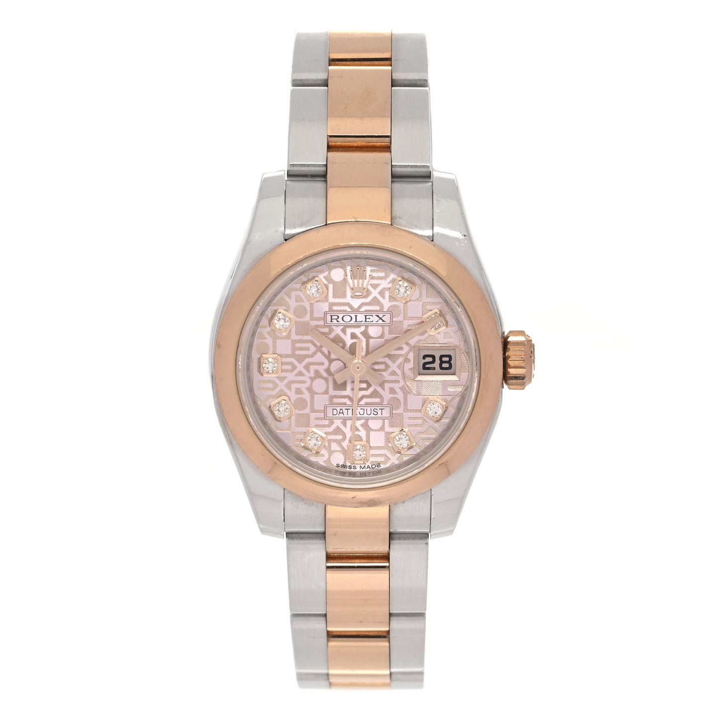 Stainless Steel 18K Everose Gold Diamond 26mm Oyster Perpetual Datejust Watch Pink Jubilee 179161