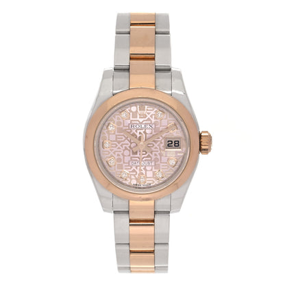 Rolex Stainless Steel 18K Everose Gold Diamond 26mm Oyster Perpetual Datejust Watch Pink Jubilee 179161 1 of 4