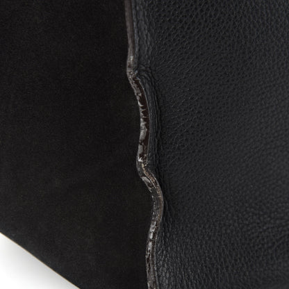 Celine Drummed Calfskin Suede Small Trapeze Black 10 of 14