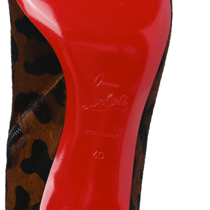 Christian Louboutin Pony Hair Leopard Print So Kate Booty 55 Ankle Boots 40 Black 6 of 9