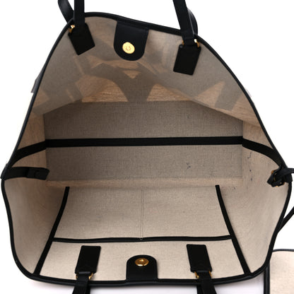 MCM Canvas Glitch Logo Medium Aren Shopper Tote Black White 6 of 16
