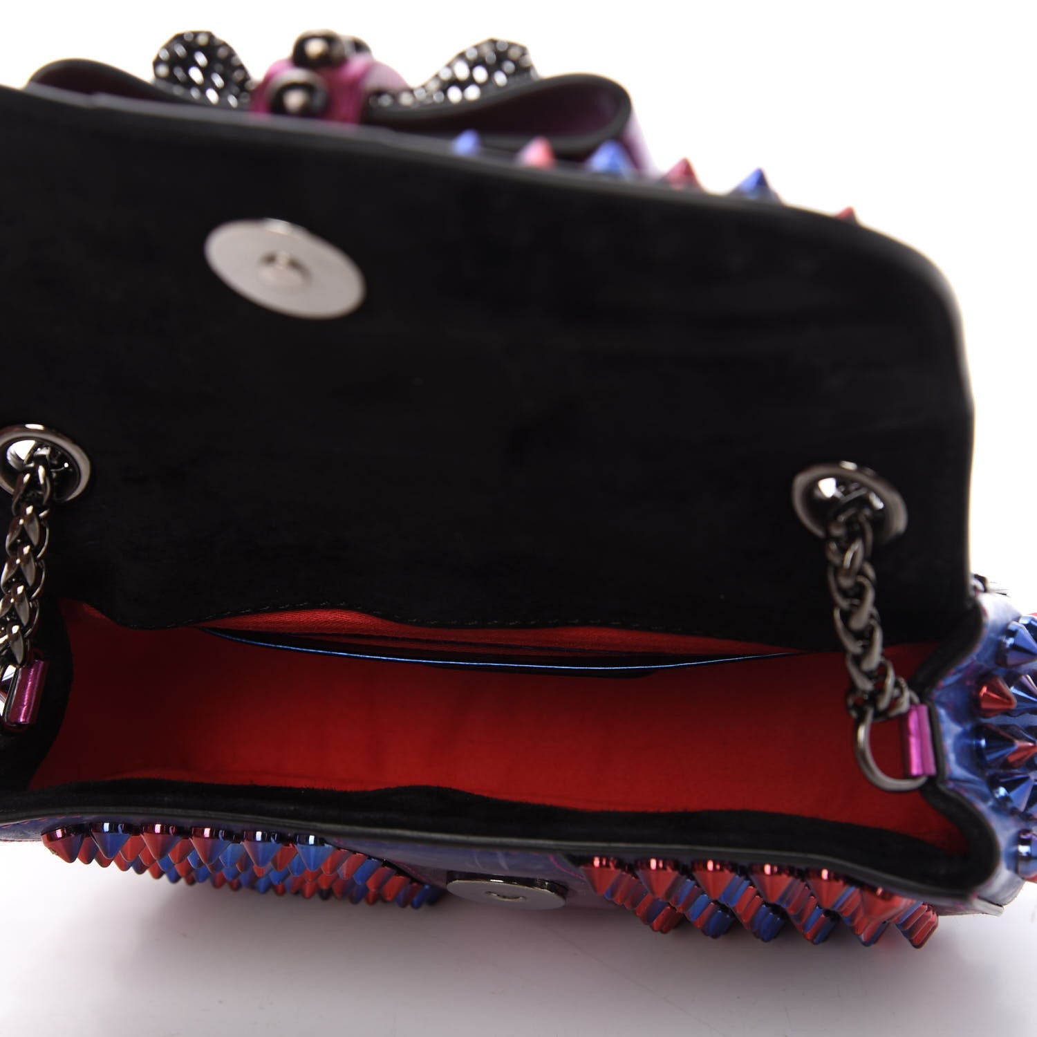 Christian Louboutin Patent Scarabe Spikes Sweety Charity Crossbody Bag Rose Digitale 5 of 9