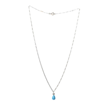 Christian Dior 18K Yellow Gold Diamond Turquoise Drop Pendant Necklace 3 of 4