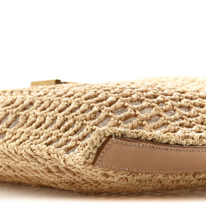 Saint Laurent Raffia Calfskin Oxalis Shoulder Bag Naturale Vintage Brown 9 of 10