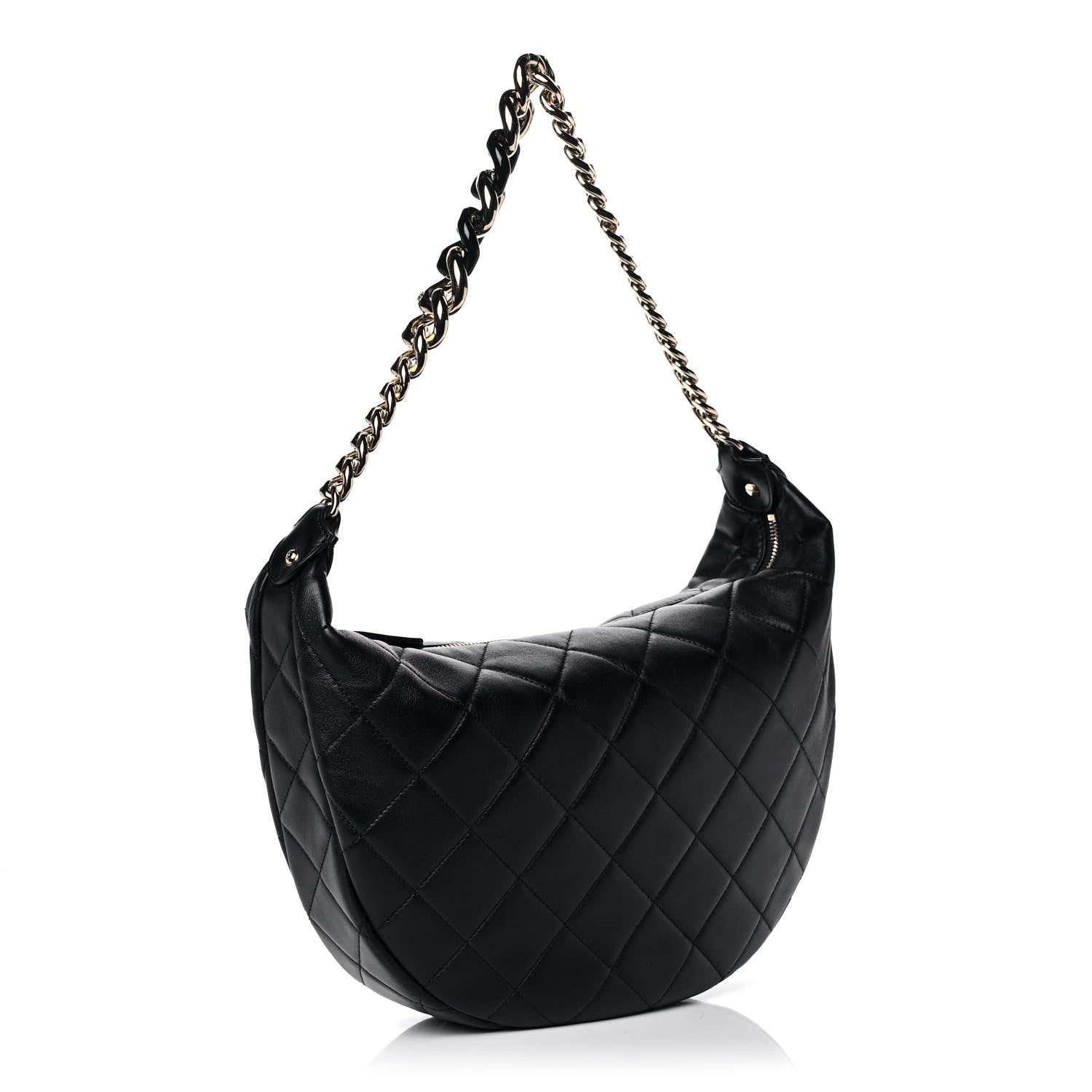 Chanel Lambskin Resin Elegant Maxi Hobo Black 3 of 10