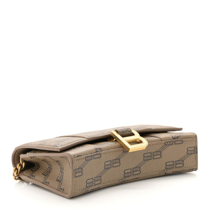 Balenciaga Coated Canvas BB Monogram Hourglass Chain Bag Beige Brown 4 of 10