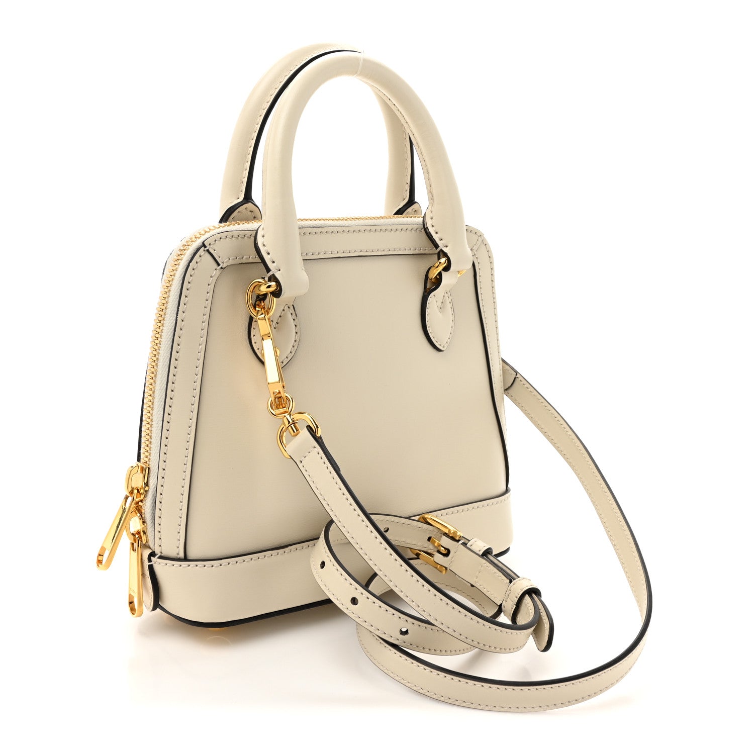 Gucci Boarded Plutone Calfskin Mini Horsebit 1955 Top Handle Bag Mystic White 3 of 13