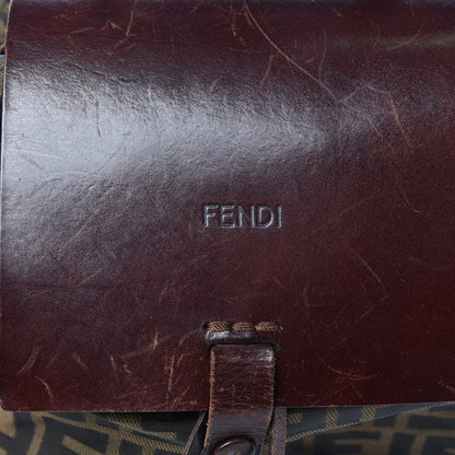 Fendi Zucca Drawstring Flap Backpack Tobacco 8 of 11