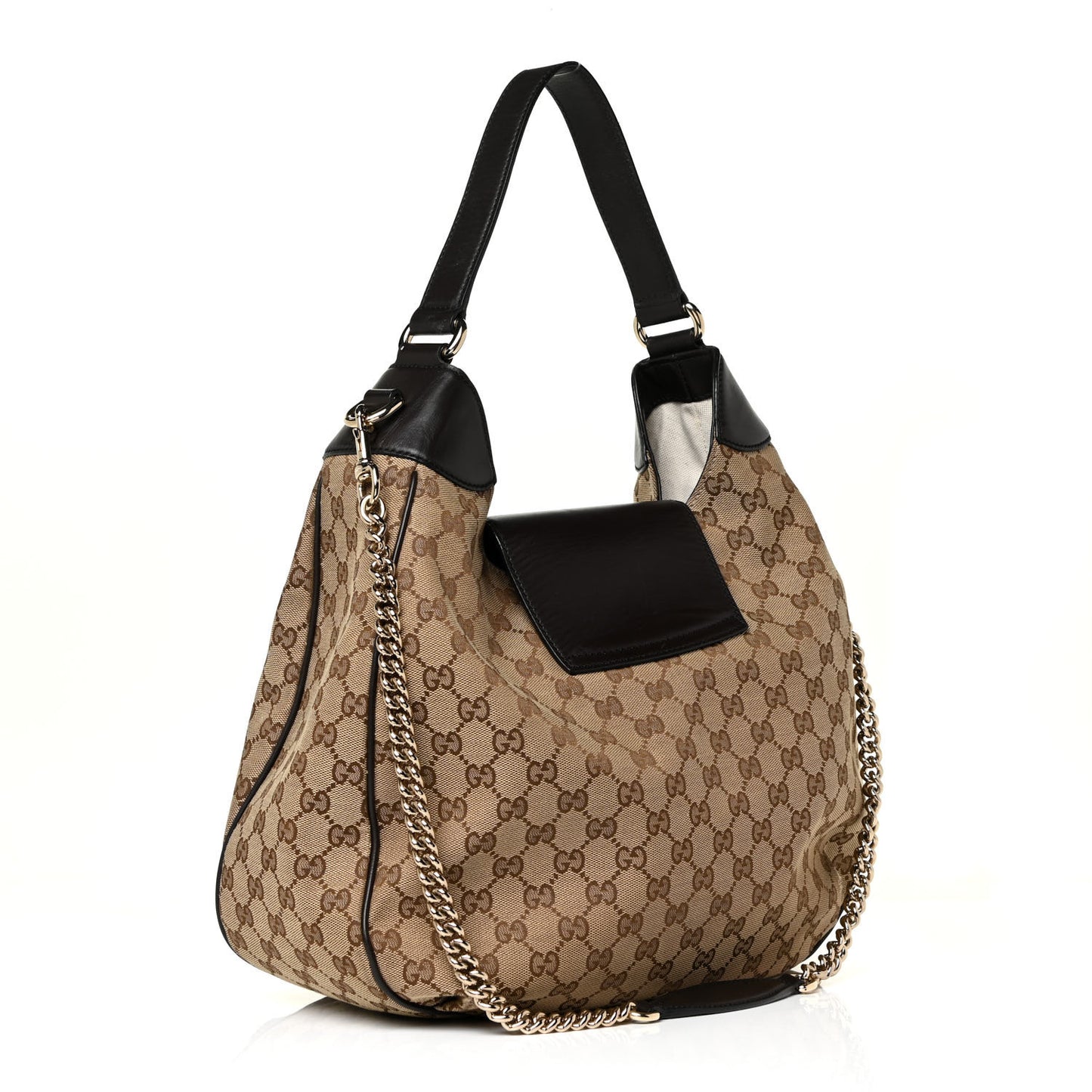 Monogram Margaux Calfskin Medium Emily Hobo Beige Ebony Cocoa