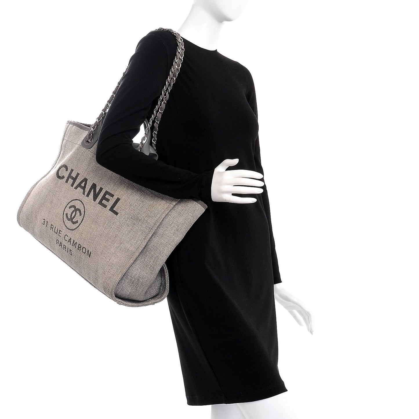Canvas Large Deauville Tote Grey
