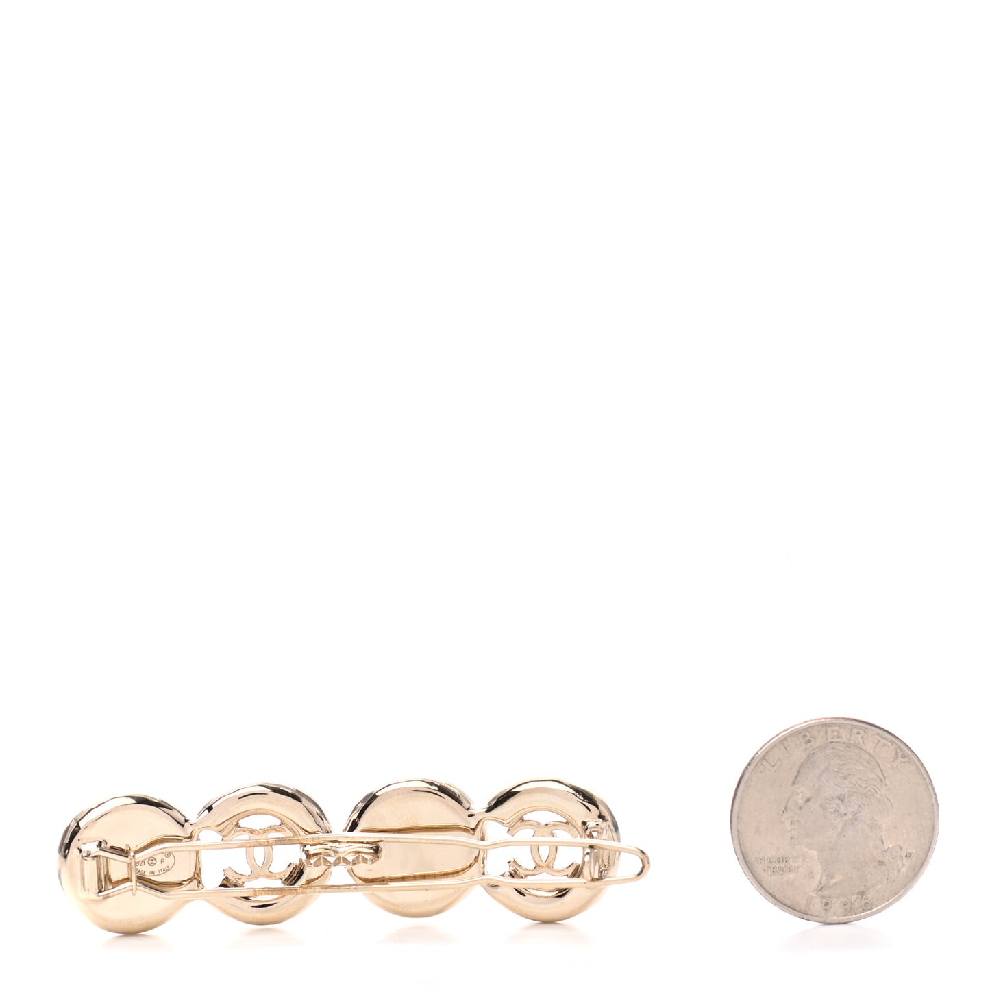 Pearl Coco Hair Clip Barrette Gold