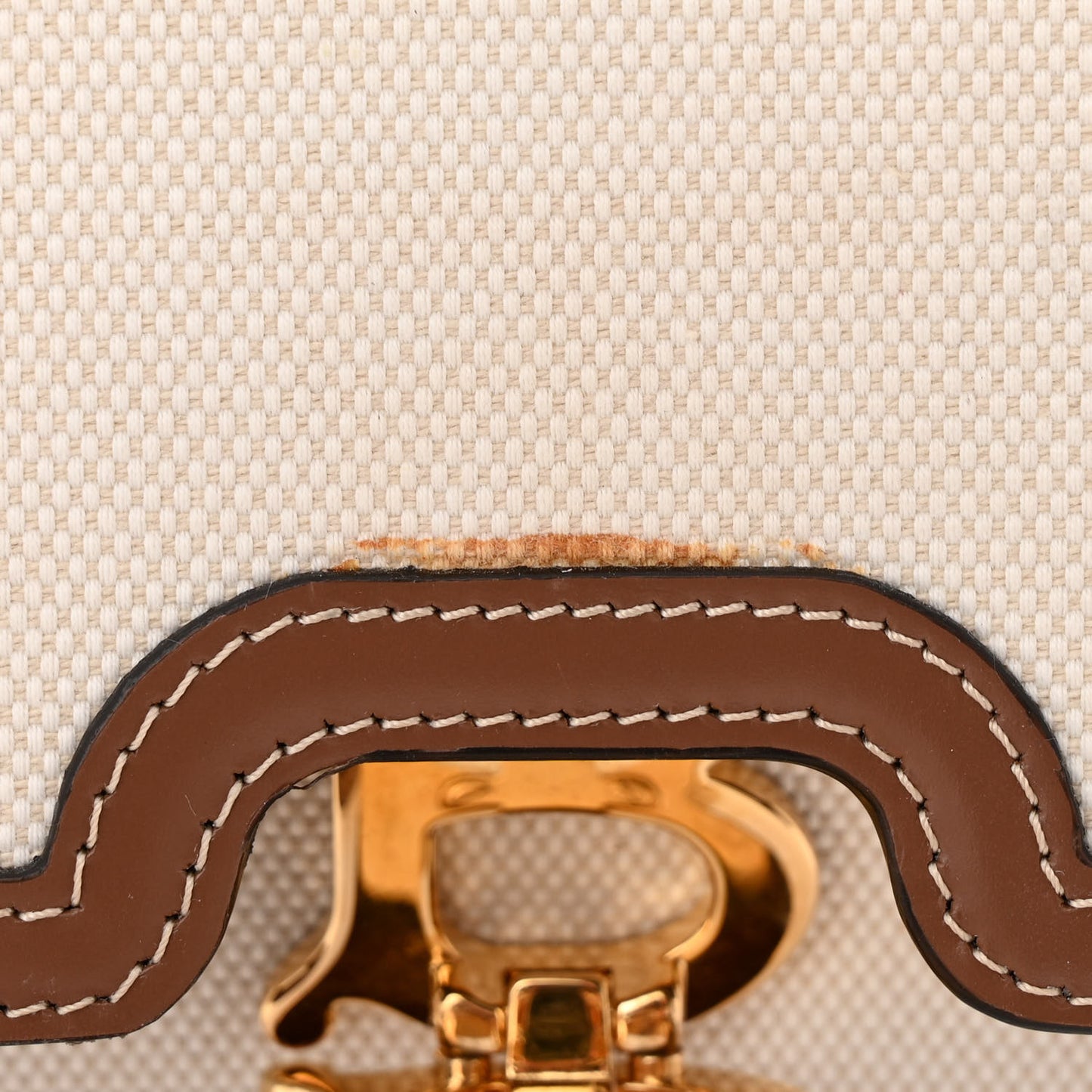 Canvas Calfskin Small TB Bag Natural