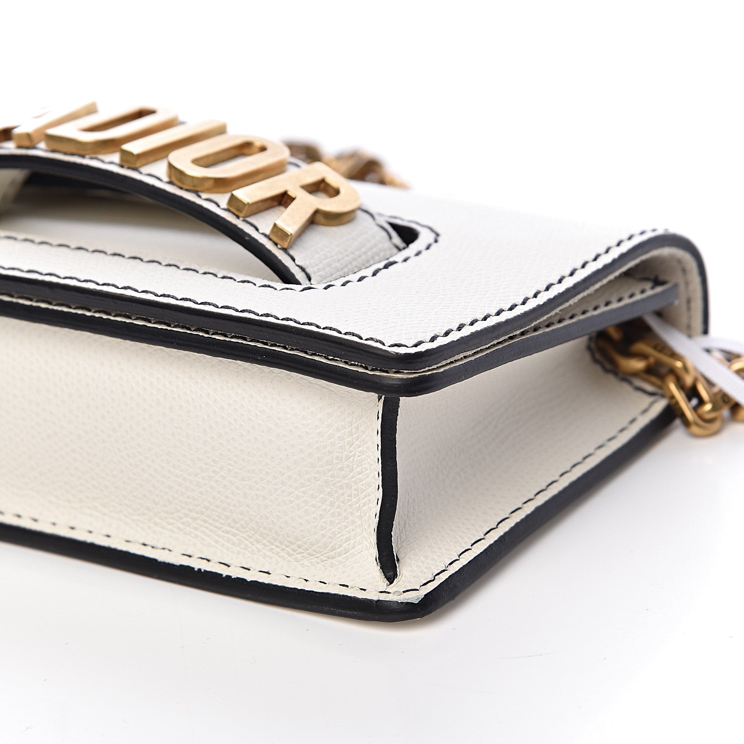 Christian Dior Grained Calfskin Mini J'Adior Chain Flap Bag Off White 9 of 10