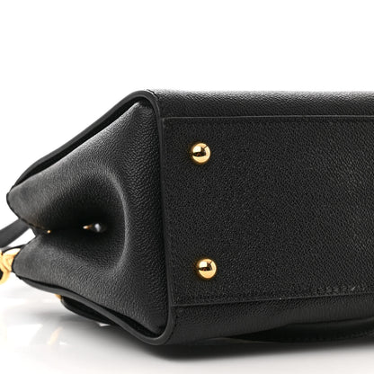 Burberry Soft Grain Calfskin Small Buckle Tote Black 16 of 21