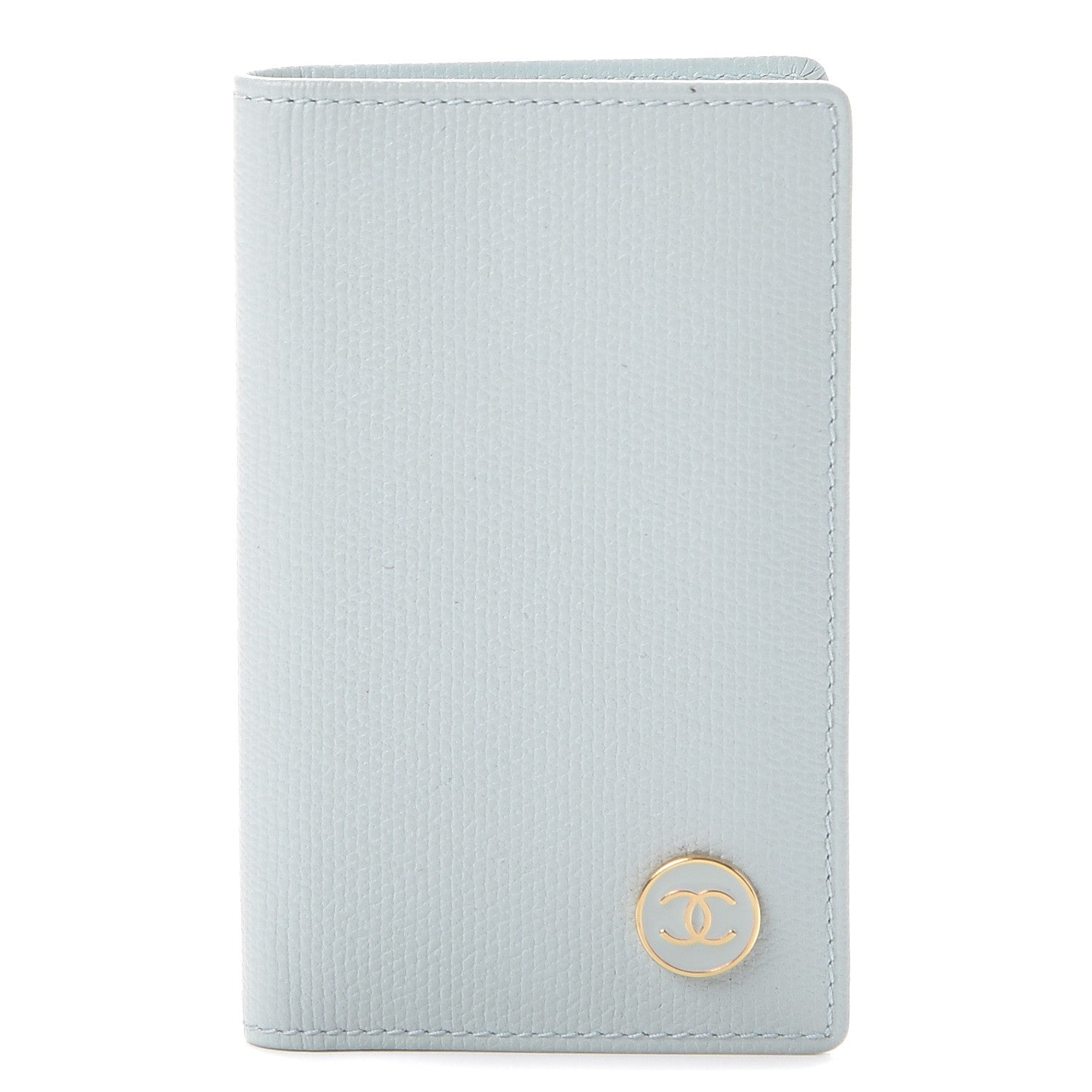 Chanel Grained Calfskin Small CC Button Pocket Agenda Cover Light Blue 1 of 9