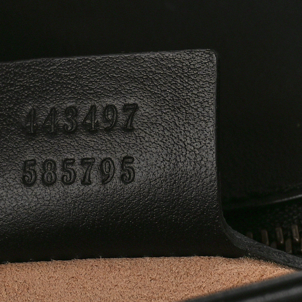 Calfskin Matelasse Small GG Marmont Shoulder Bag Black