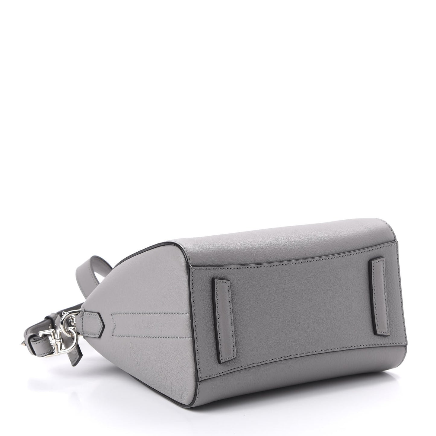 Sugar Goatskin Mini Antigona Pearl Grey