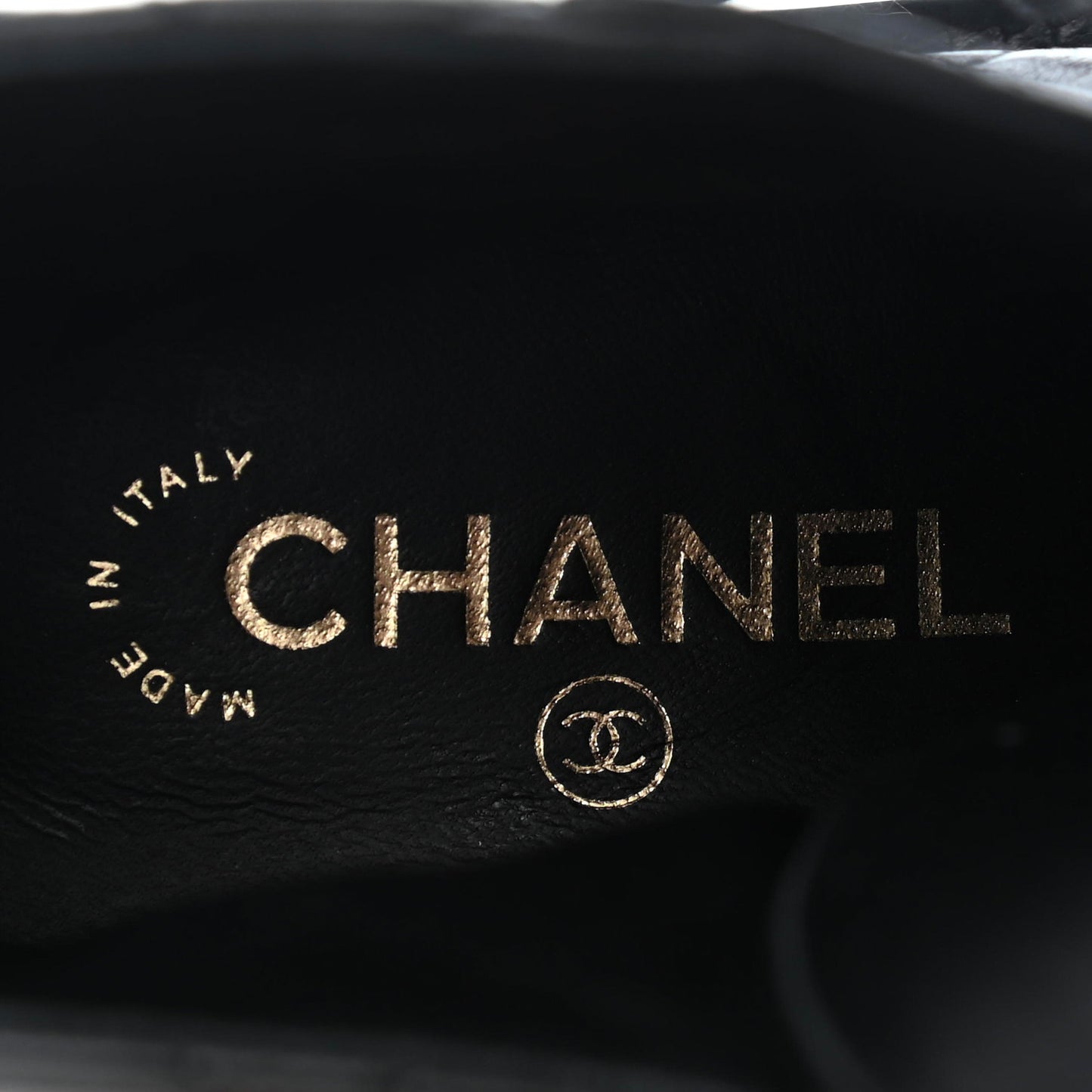 Shiny Lambskin Quilted Lace Up Combat Boots 36 Black