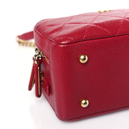 Chanel Caviar Quilted Mini Carry Around Bowling Bag Red 9 of 10