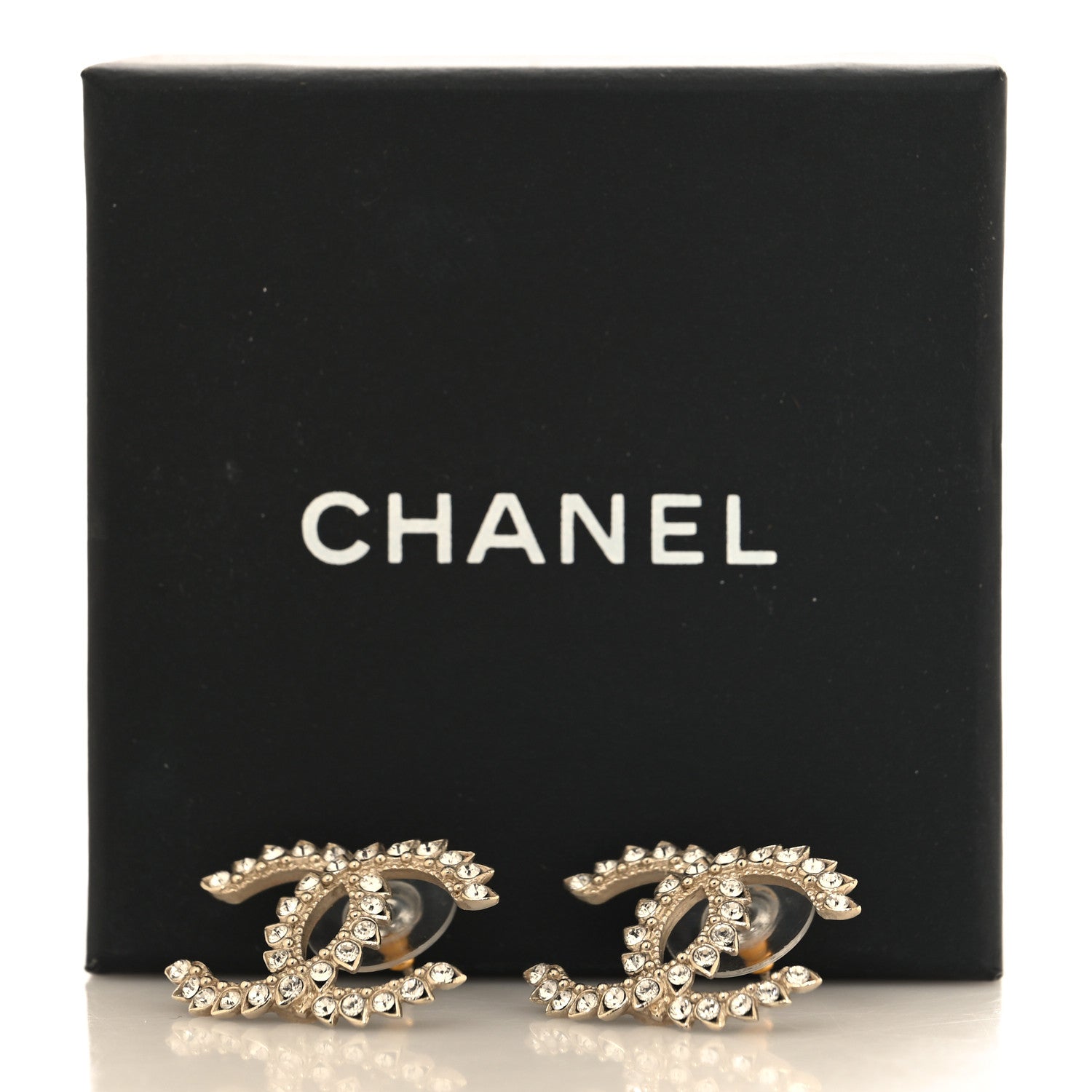 Chanel Strass Crystal Dazzling Wheat CC Earrings Gold 5 of 5