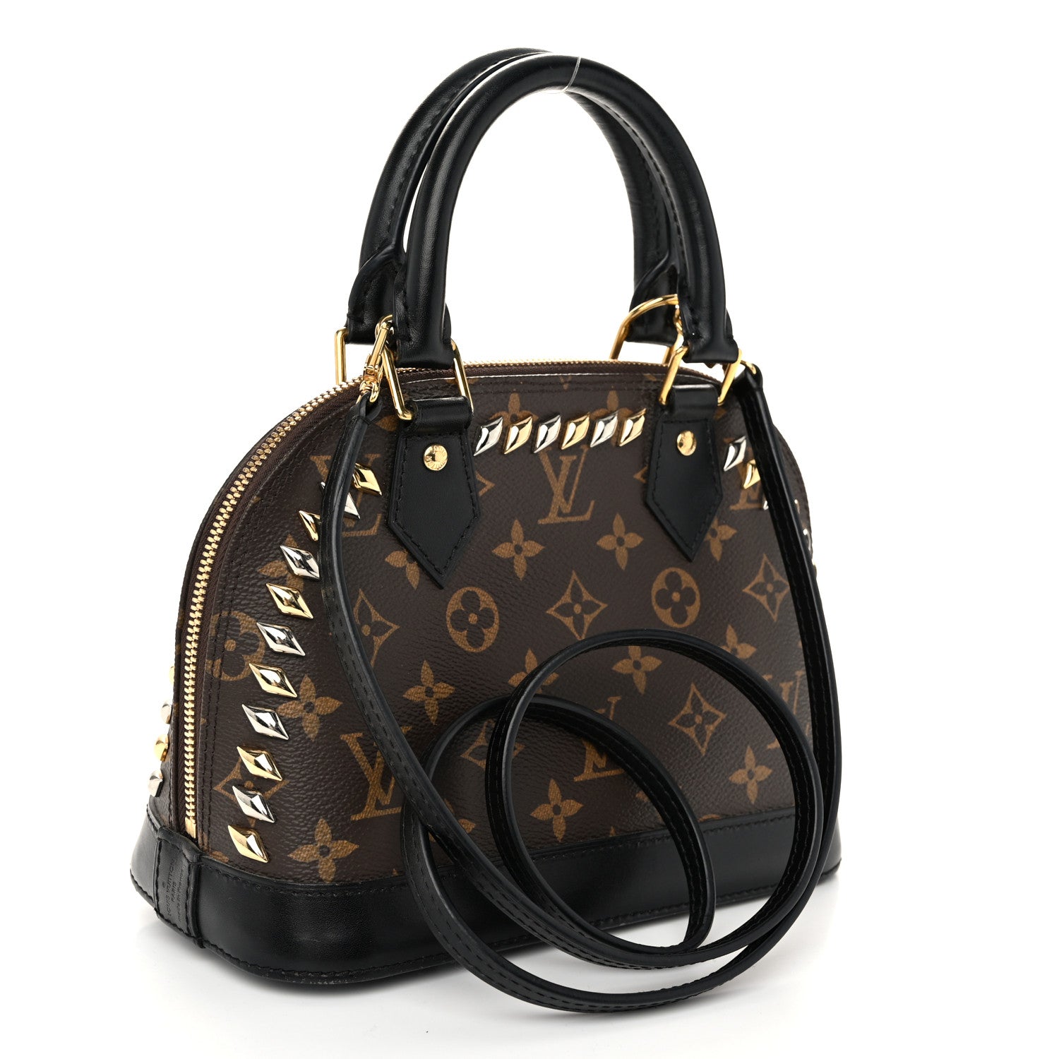 Louis Vuitton Monogram Macassar Studded Alma BB 6 of 23