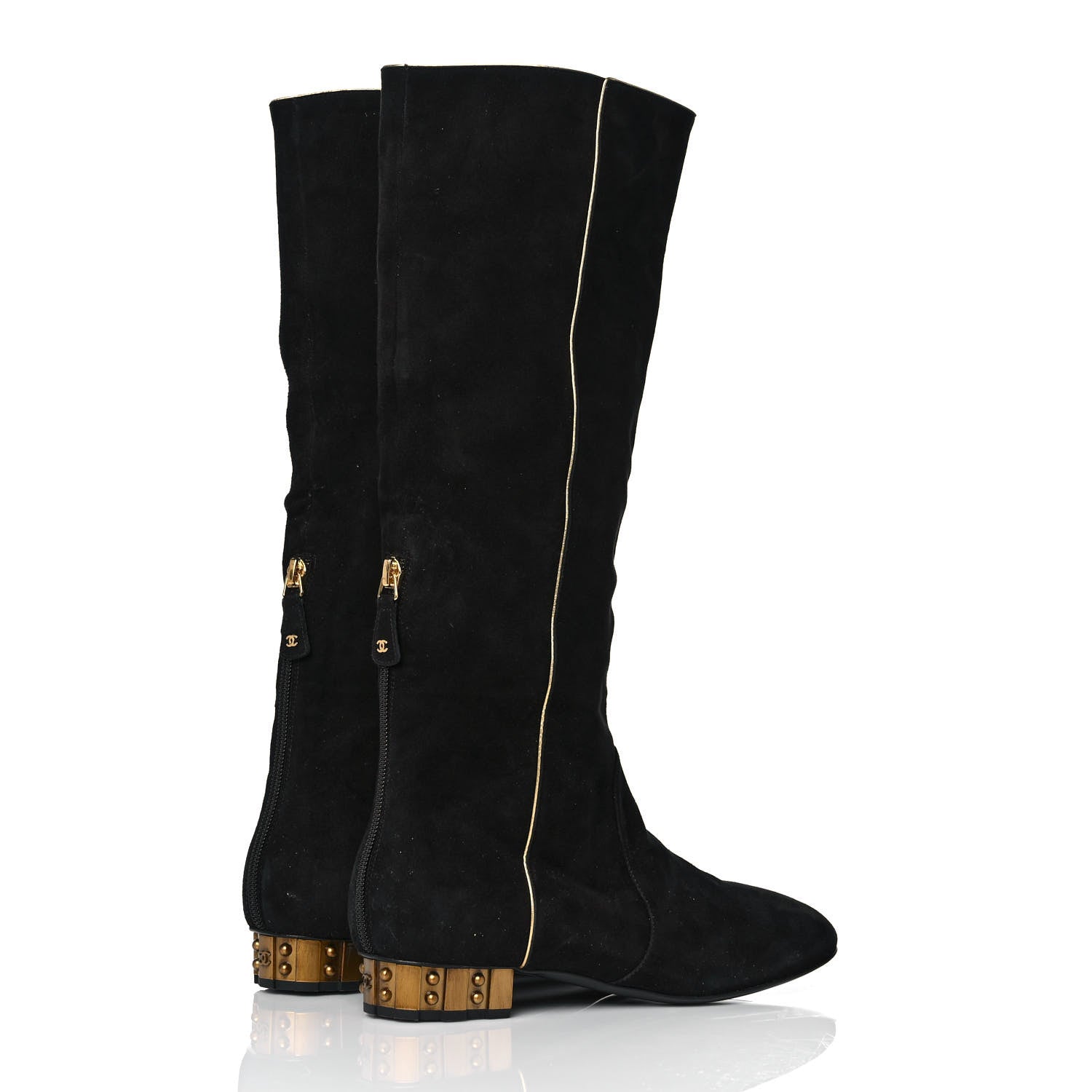Chanel Suede Boots 39 Black 4 of 8