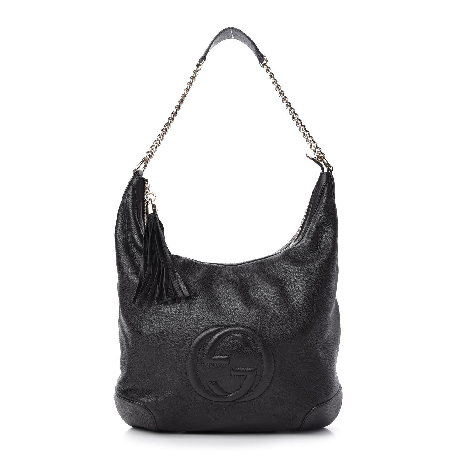 Gucci Pebbled Calfskin Medium Soho Chain Hobo Black 1 of 10