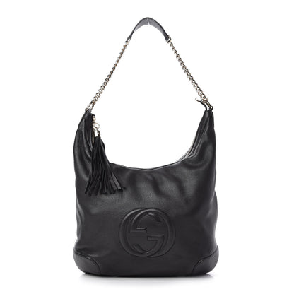 Gucci Pebbled Calfskin Medium Soho Chain Hobo Black 1 of 10