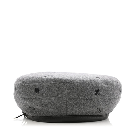 Hermes Cashmere Lambskin Saint-Honore Charms Beret 57 Charbon 5 of 9
