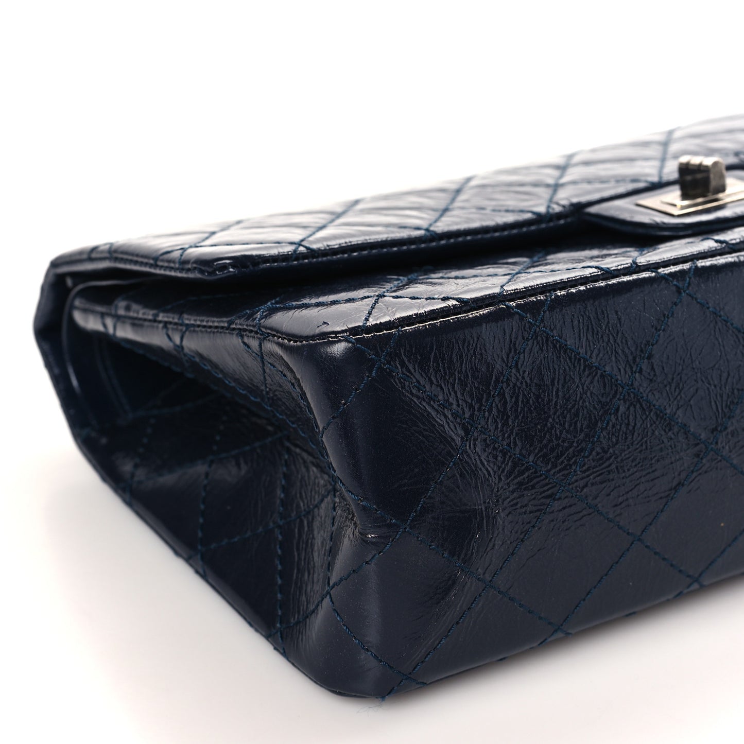Aged Calfskin Quilted 2.55 Reissue 226 Flap Navy Blue