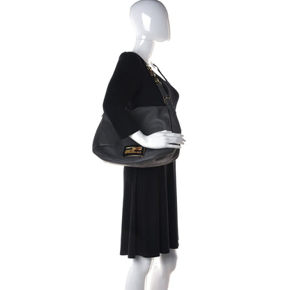 Fendi Vitello Savana Big Mama Baguette Grigio Tartaruga Natural 2 of 13