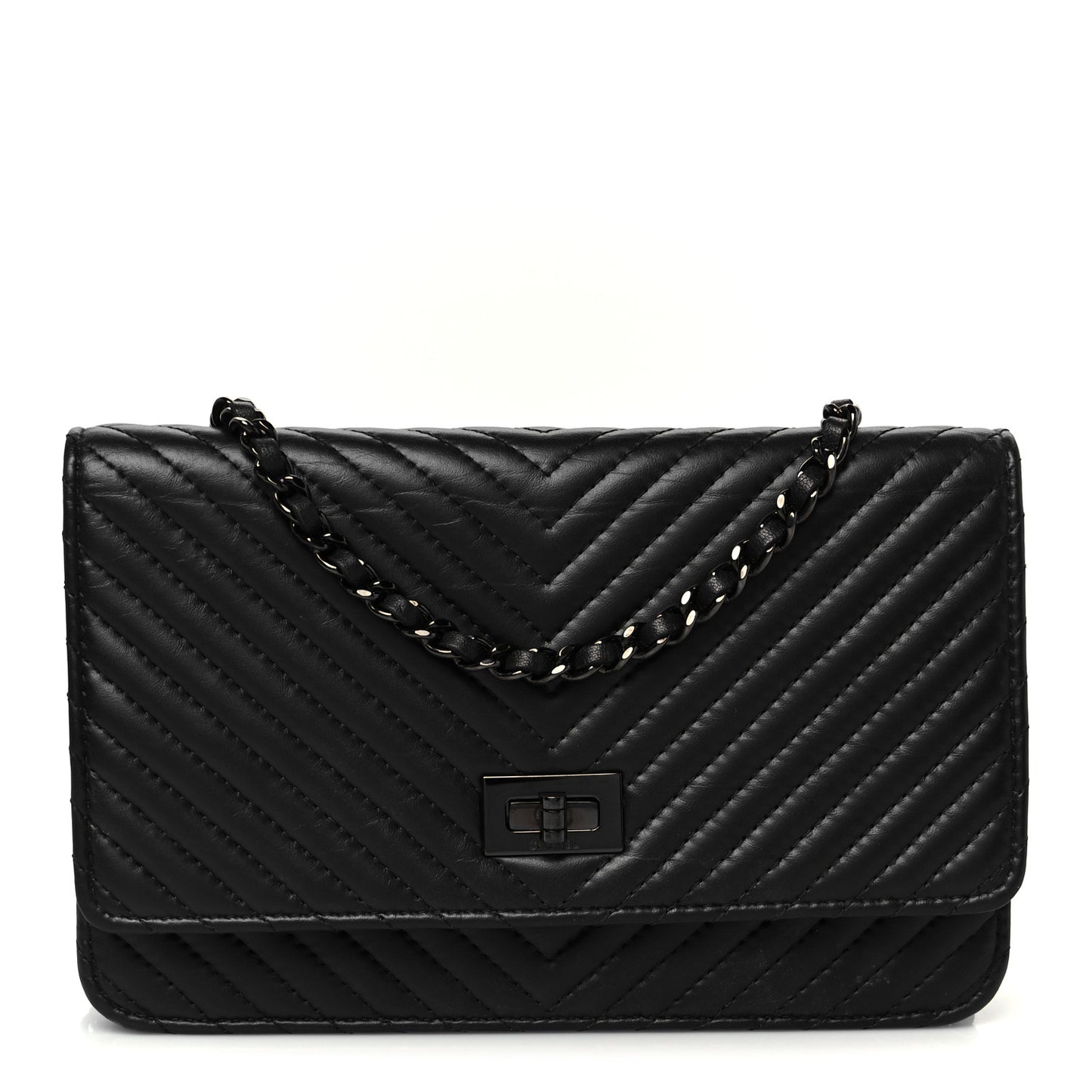 Sheepskin Chevron Reissue Wallet On Chain WOC So Black