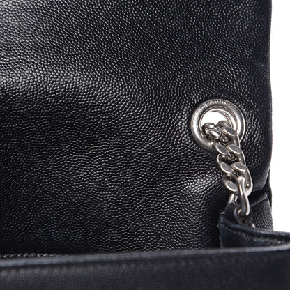 Saint Laurent Grain De Poudre Small West Hollywood Monogram Fold-Over Bag Black 14 of 14