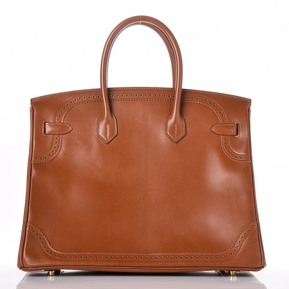 Hermes Tadelakt Ghillies Birkin 35 Fauve 5 of 29