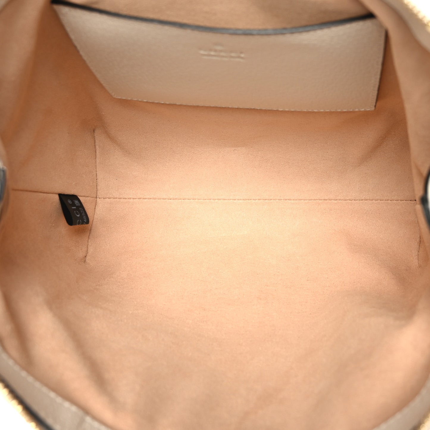 GG Supreme Monogram Textured Dollar Calfskin Web Small Ophidia Tote Bag Beige Ebony Mystic White