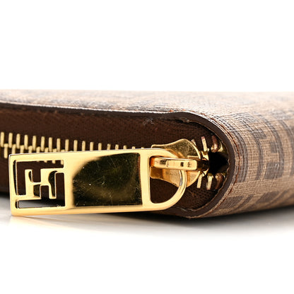 Fendi Zucchino Spalmati Forever Zip Around Wallet Nocciola 10 of 11